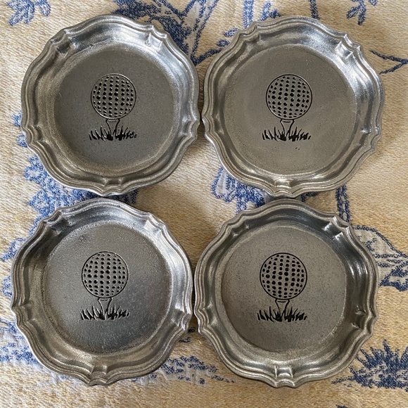 Pewtarex I Set of 4 I Golf Coasters - Picture 1 of 15
